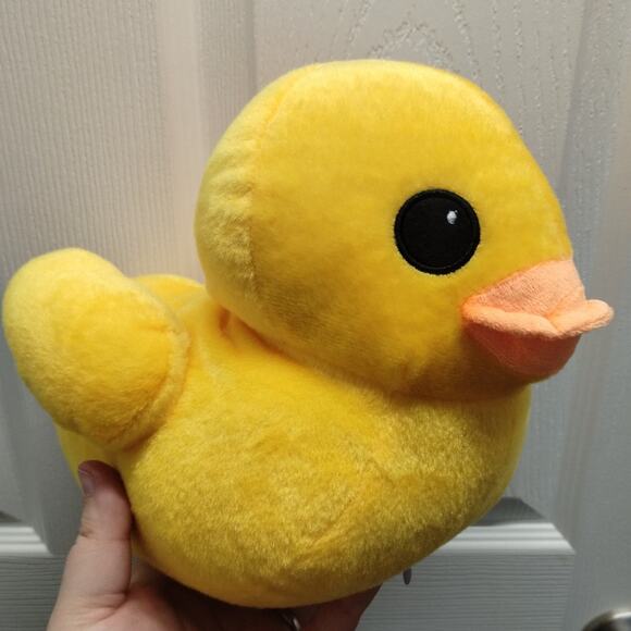 Yellow Duck Stuffed Animal Plush 11 Inch w/ Zipper Belly Removable Stuffing - Picture 1 of 9